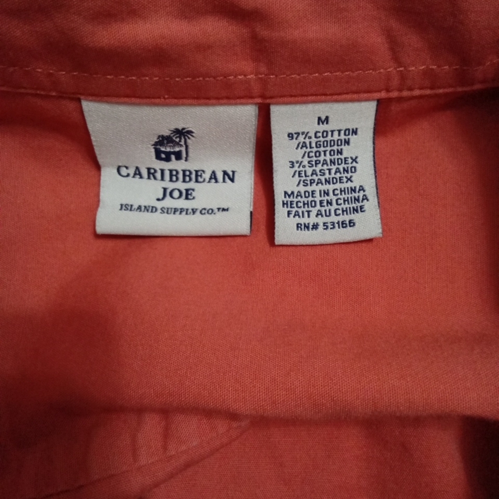 Caribbean Joe Women's Coral Long Sleeve Button Down Shirt - Size Medium - Picture 7 of 7